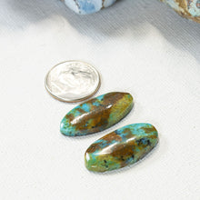 Load image into Gallery viewer, Persian Turquoise Cabochon Pair