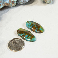 Load image into Gallery viewer, Persian Turquoise Cabochon Pair
