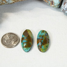 Load image into Gallery viewer, Persian Turquoise Cabochon Pair